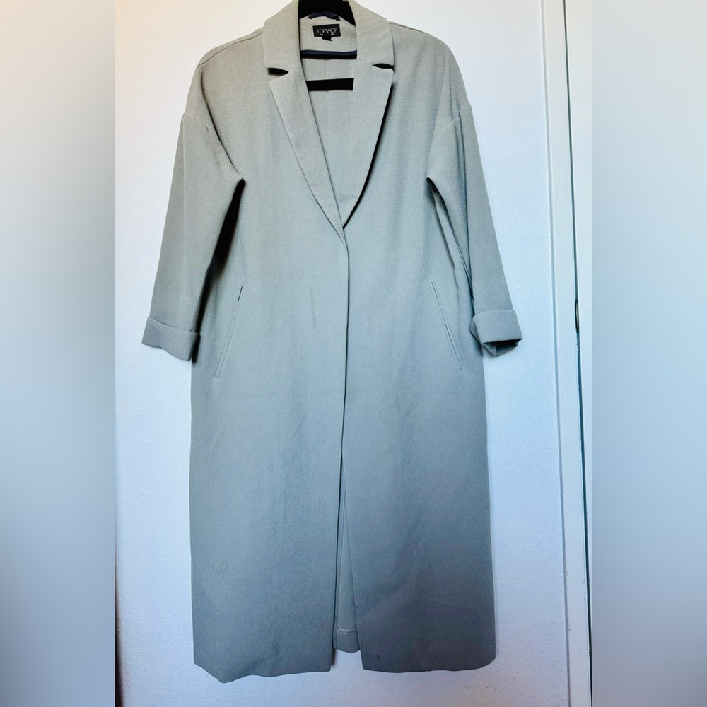 Topshop Gray Longline Coat